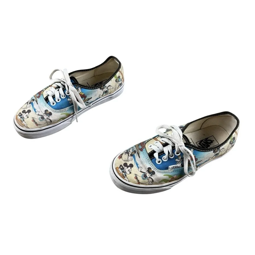 VANS Authentic Disney Mickey Mouse Aloha Womens 8 Canvas Skate Shoes Hawaii